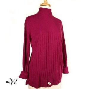 Vintage Deadstock NWT Fuchsia 1970's Pullover Turtleneck Sweater - 38 - Hey Viv